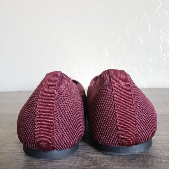 Seychelles Pointed Toe Slip-On Ballet Flat Scalloped Maroon Berry Sz Women's 9.5 - Picture 3 of 10